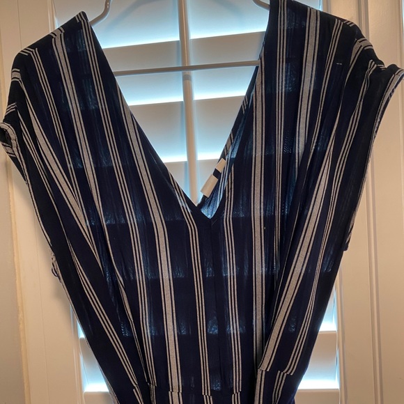navy blue striped jumpsuit - Picture 2 of 4